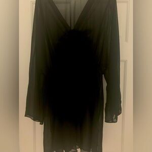 Maternity Blouse Sheer Bisou Bisou Size XL Black
